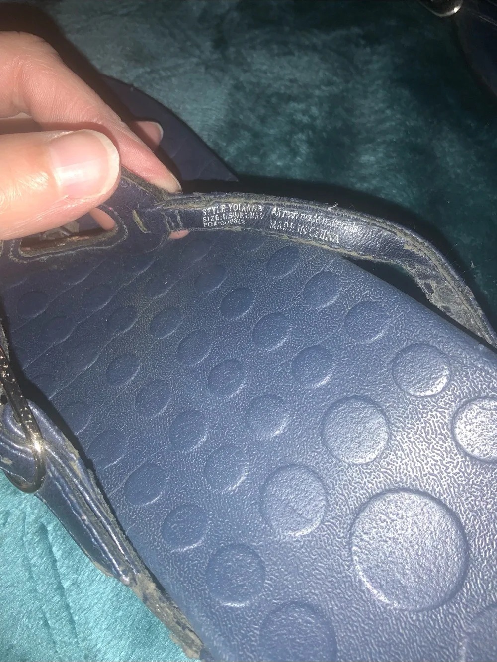 VIONIC KARINA Orthaheel Flip Flops Sandals Navy Silver Ring Size 8